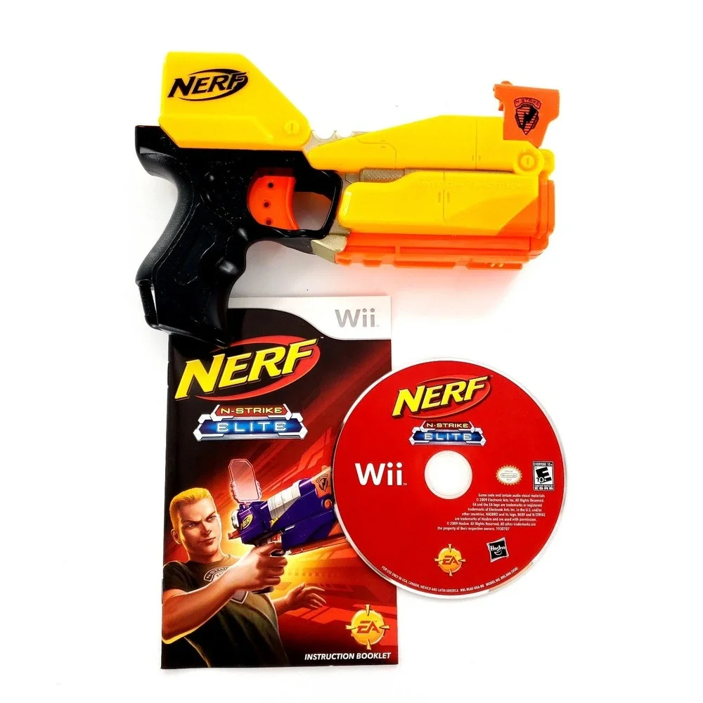 Nerf N-Strike Elite (Nintendo Wii, 2009) w/ Blaster Accessory No Case Tested
